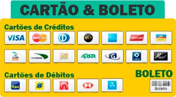 Cartões de Créditos e Boleto Bancário